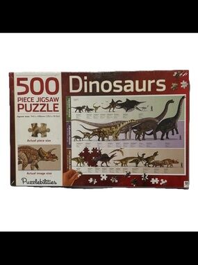 500 piece jigsaw puzzle sealed new DINOSAUR PERIOD TIMELNE 29X19 FUN EDUCATIONAL